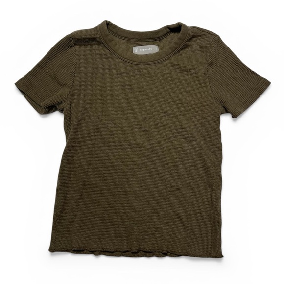 Everlane Tops - EVERLANE Waffle Knit Crewneck Tee in Olive